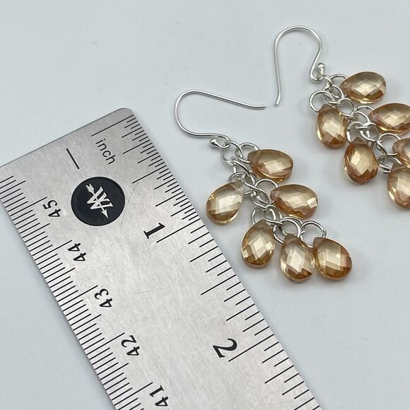 Made With Swarovski Crystal Citrine Sterling Silver Chandelier Earrings Dangle